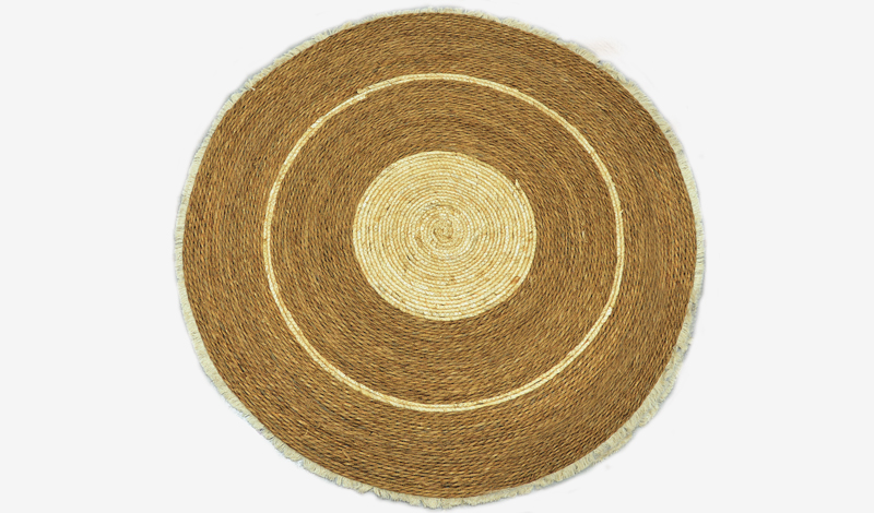 0502333.jpg ΧΑΛΙ ΣΤΡΟΓΓΥΛΟ BOHO ΜΕ ΚΡΟΣΙΑ 120CM 0502333 - Image 1