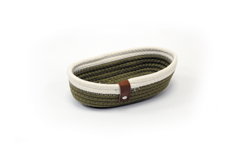 0502367.jpg ΟΒΑΛ ΚΑΛΑΘΑΚΙ BOHO ΒΑΜΒΑΚΕΡΟ 22cm x 12cm 0502367 - Image 1