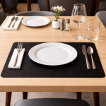 Σουπλά εύκαμπτα ECOLEATHER 2 όψεων μαύρο 30x42x0,15εκ. πάχος. Δυνατότητα εκτύπωσης - Image 2